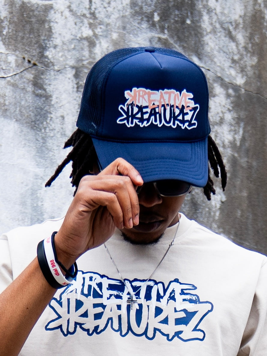 KREATIVE KREATUREZ TRUCKER HAT - BLUE